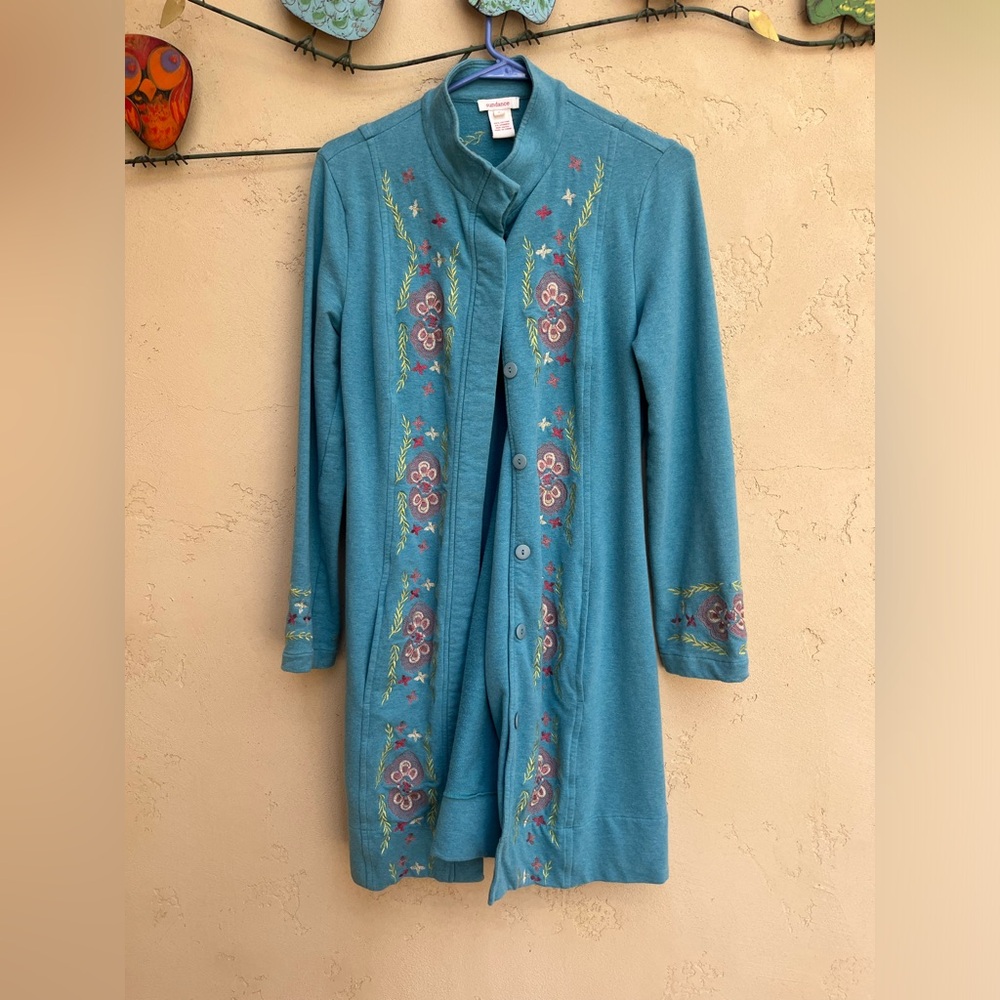 Long Turquoise Sundance Sweater